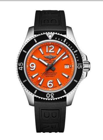 The orange dials fake watches have black rubber straps.